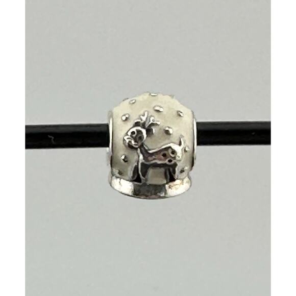 Pandora Reindeer White Enamel Bead 12 Days of Xmas #791228NE12-12 - Picture 1 of 4